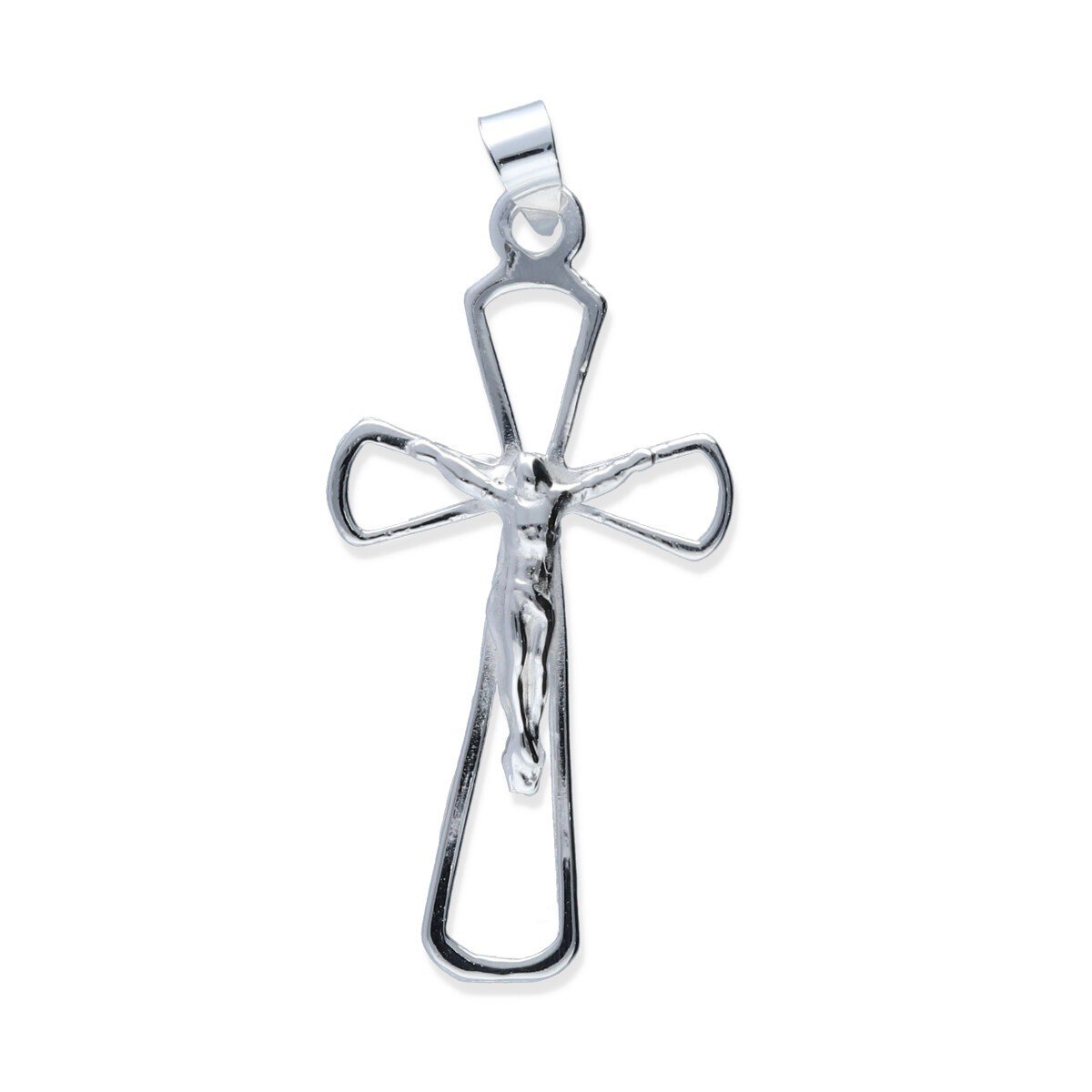 colgante cruz con cristo Colgante plata de ley 925 lisa cruz con cristo de 21,5x42.5mm.