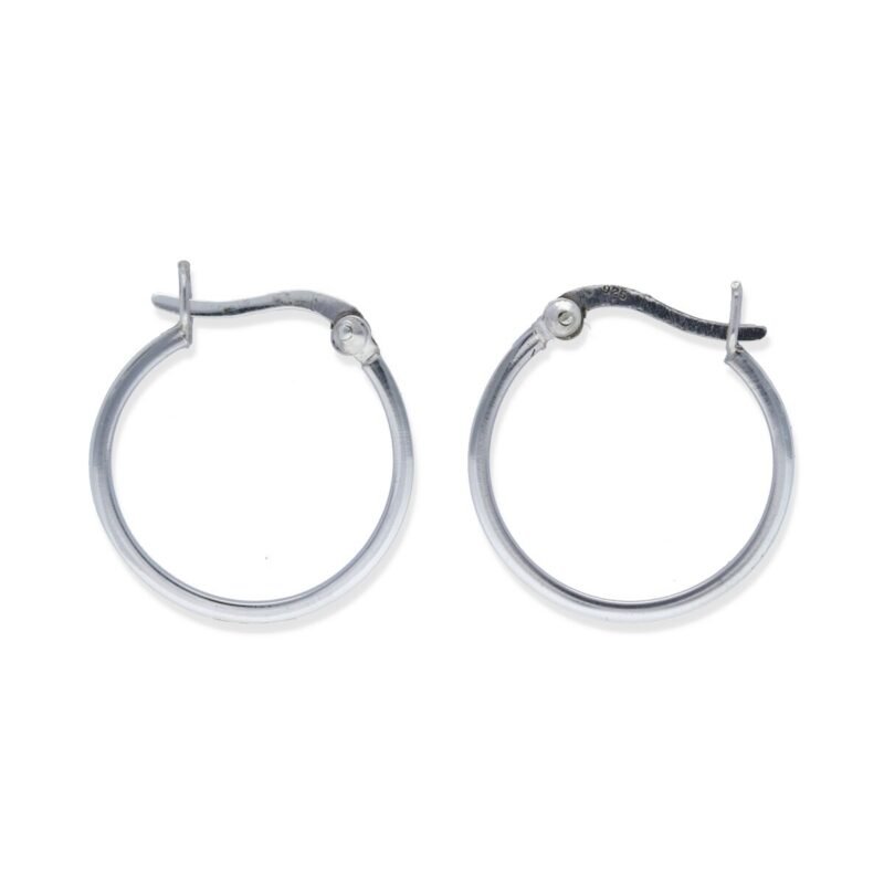 Pendientes plata de ley 925 aros lisa básico cierre criolla de 20mm.