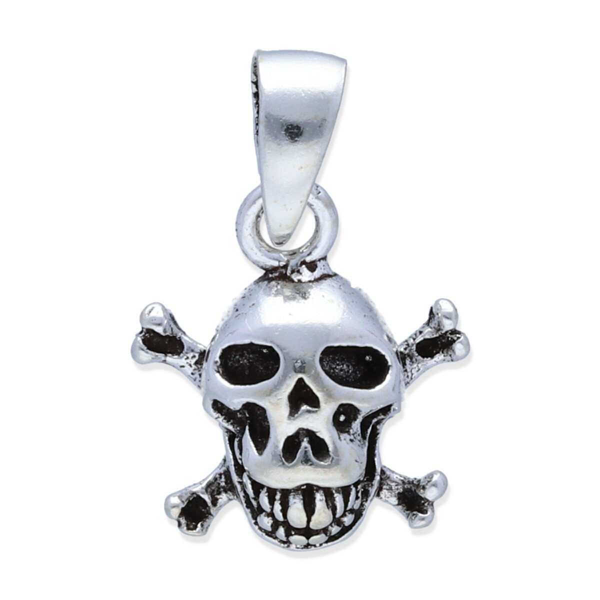 colgante calavera mini colgante plata 925 liso calavera pirata, 11mm de alto