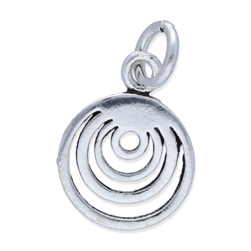 colgante plata 925 lisa circular arcos, diámetro 12mm