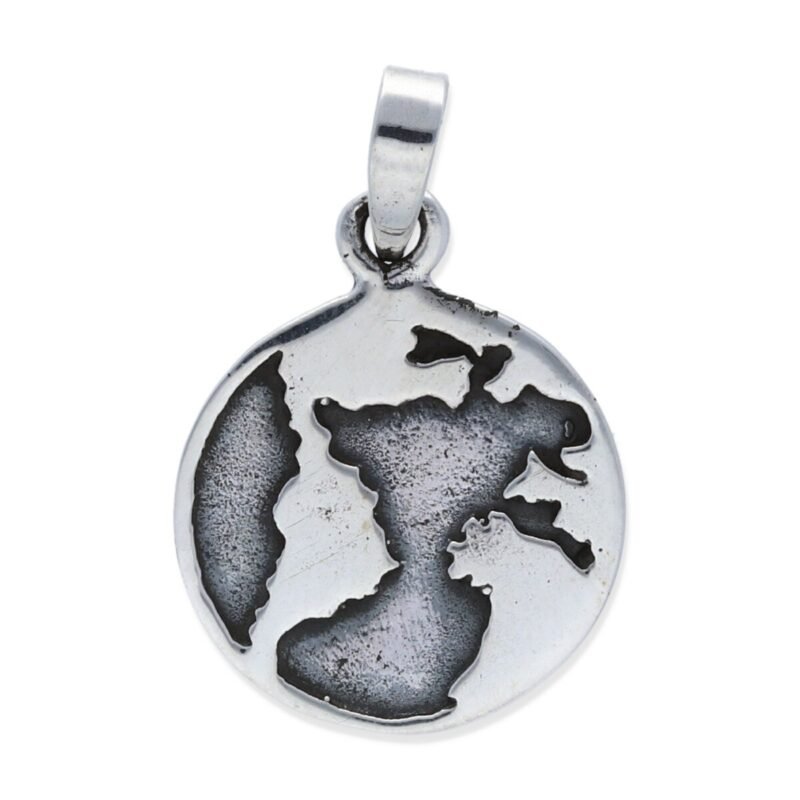 colgante plata 925 lisa circular mundo de diámetro 15mm