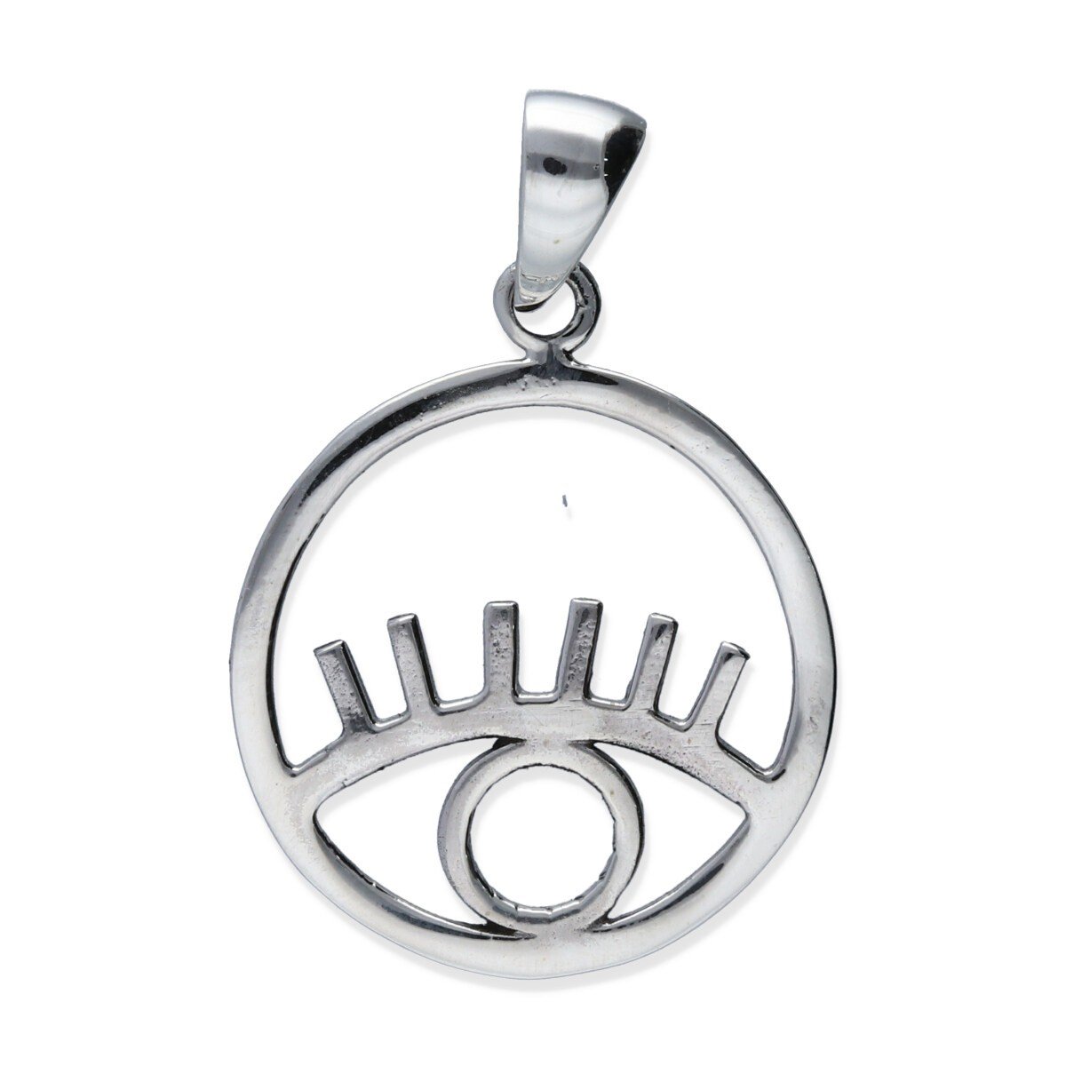 colgante circular ojo colgante plata 925 lisa circular ojo, diámetro 25mm