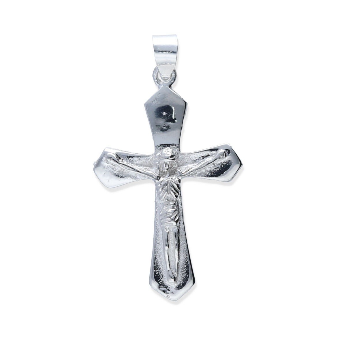 colgante cruz con cristo Colgante plata de ley 925 lisa cruz con cristo de 22,5x35,5mm.