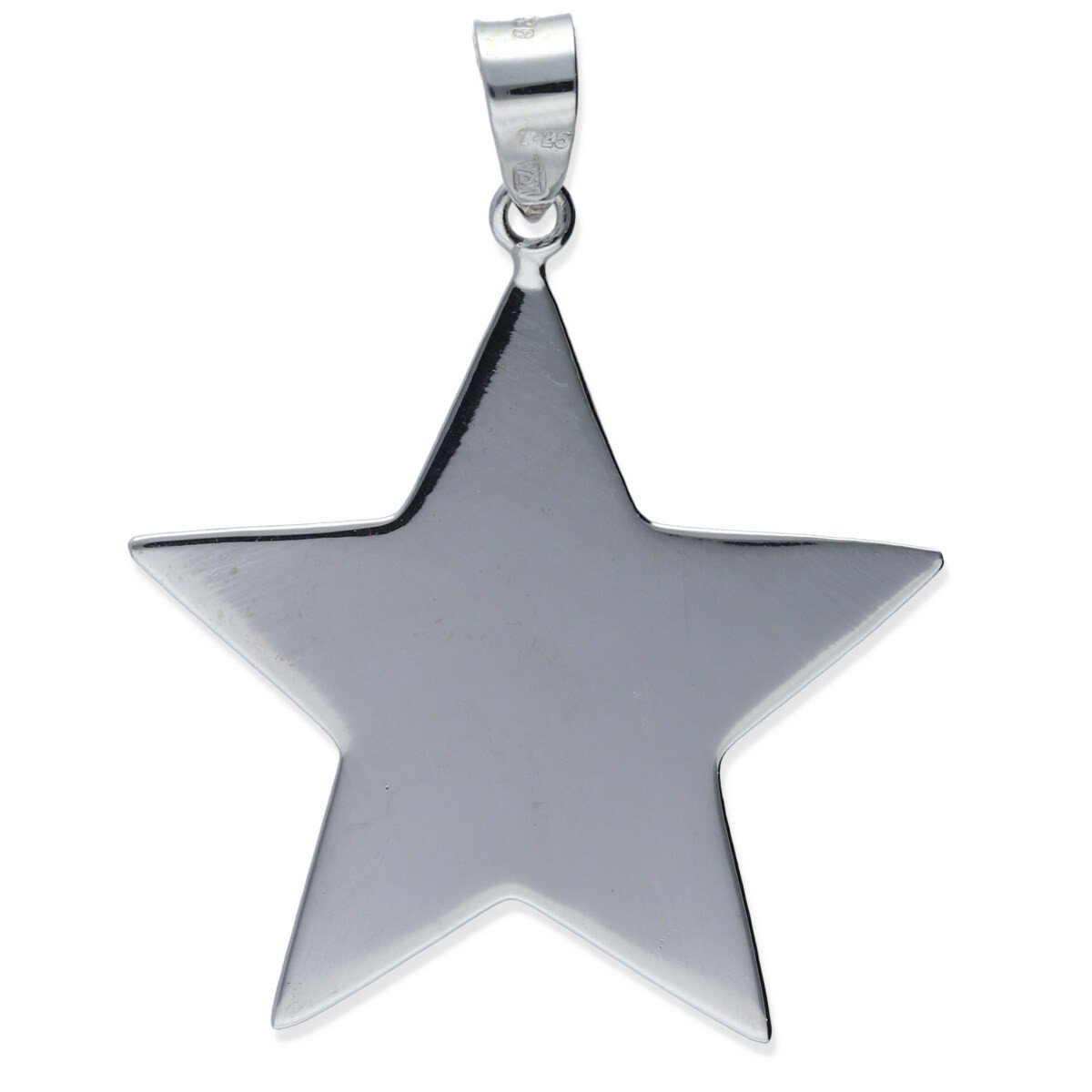 colgante estrella L Colgante plata de ley 925 lisa estrella talla L de 30mm.
