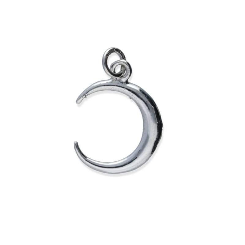 Colgante plata de ley 925 lisa luna talla S de 14.5mm.