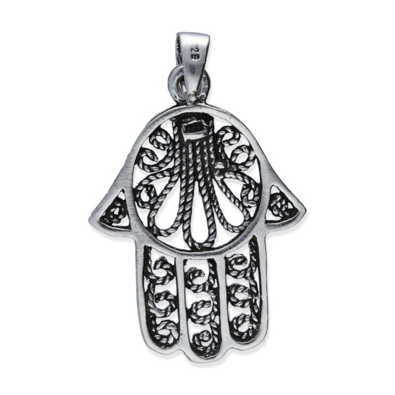 colgante plata 925 lisa mano Fátima mediana, 18mmx26mm