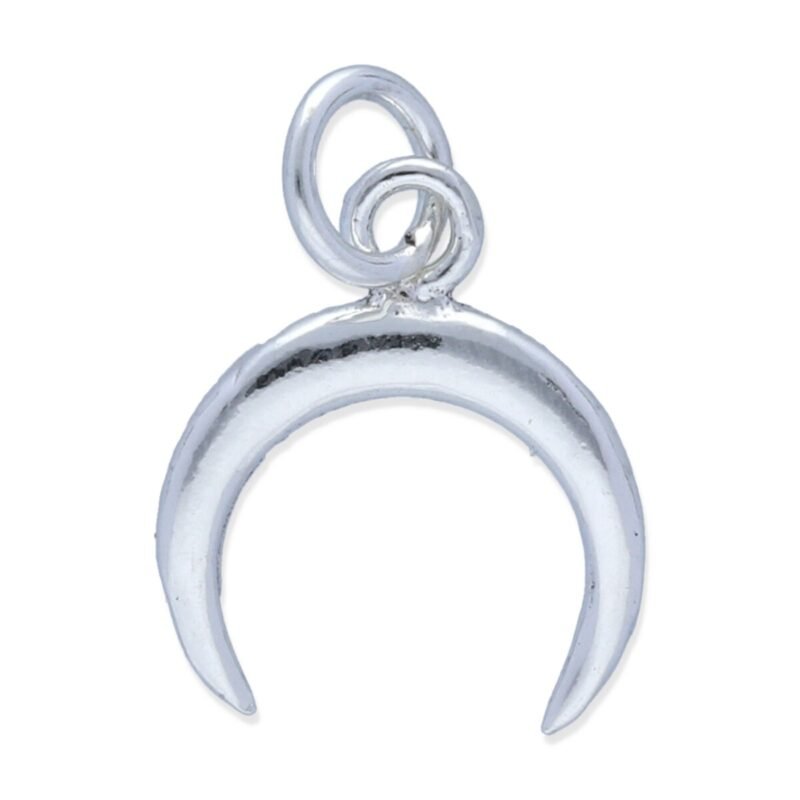 colgante plata 925 lisa forma luna invertida talla S, 12mm de alto