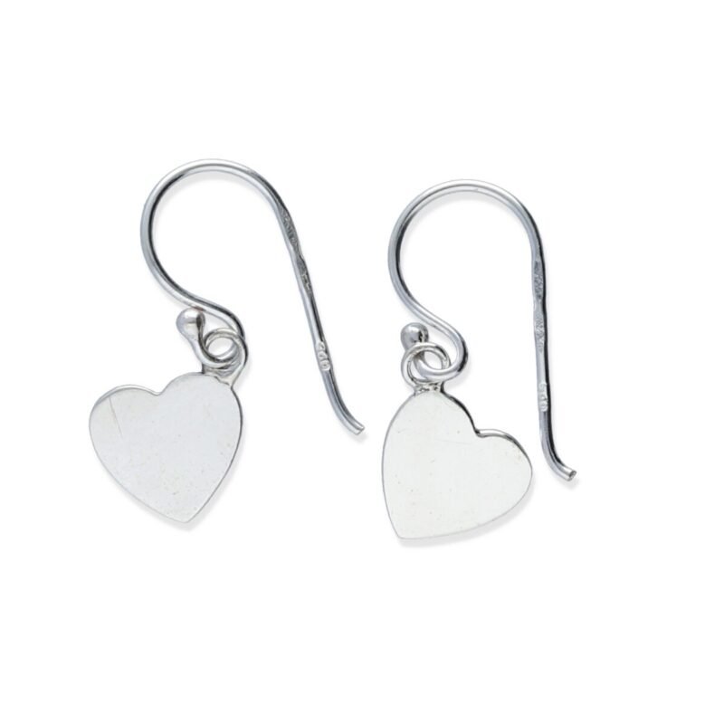 Pendientes plata de ley 925 con colgante de corazón y cierre hippie.