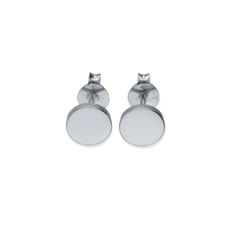 Pendiente plata de ley 925 liso forma círculo mini 0.25mm diámetro.
