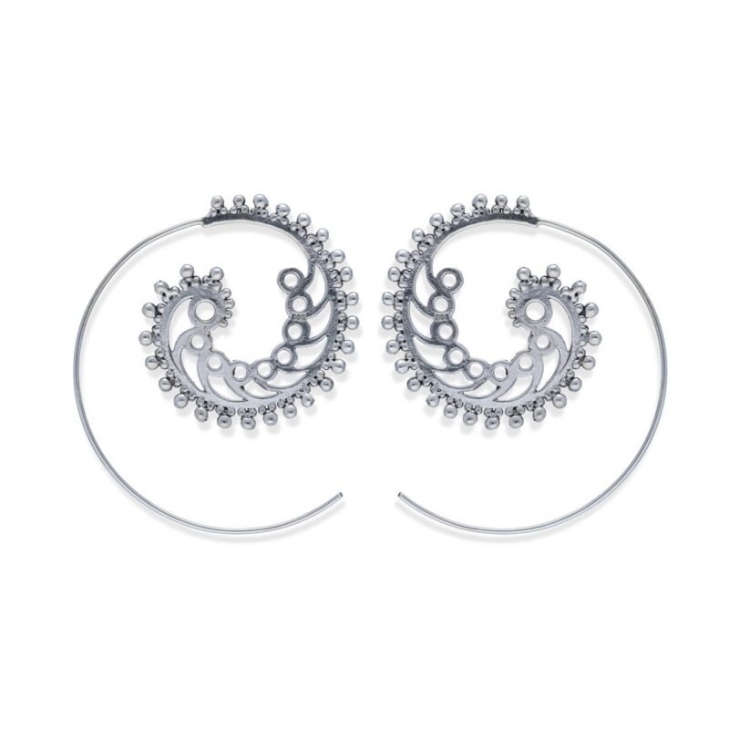 pendientes plata 925 lisa simple, diámetro 30mm