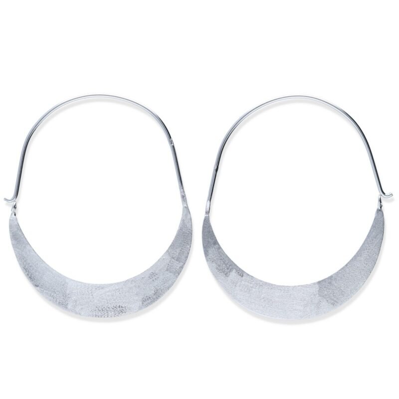 Pendientes plata de ley 925 lisa gipsy con plata satinada plana de 40x50mm.