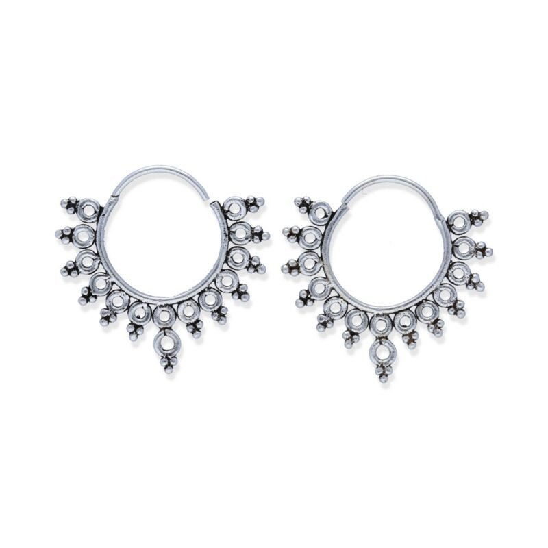 pendientes plata 925 lisa gipsy de diámetro 14mm