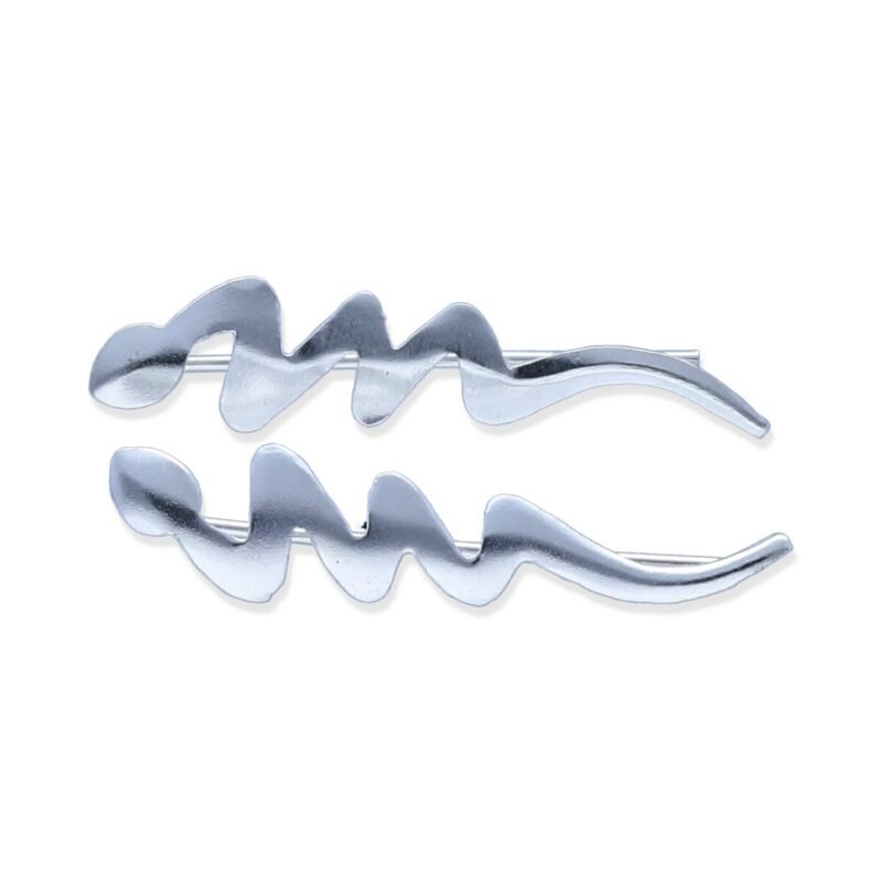 Pendientes plata de ley 925 lisa trepadores serpiente de 25mm.