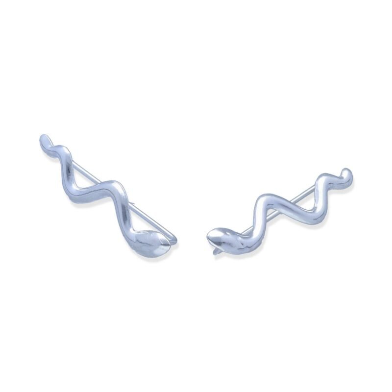 Pendientes plata de ley 925 lisa trepadores serpientes de 24,5mm.