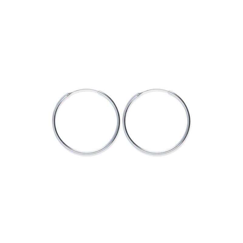 Pendientes plata de ley 925 aro liso de 1,5x20mm con cierre africano.