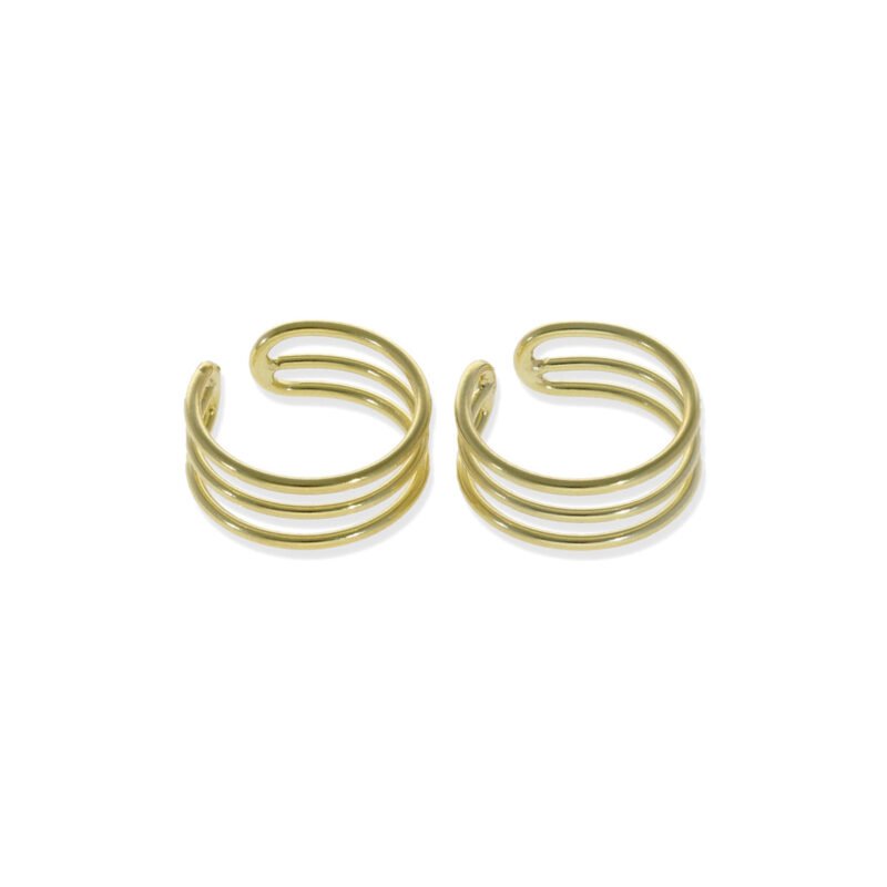 Pendientes de plata de ley 925 con baño de oro de 18 quilates 4,2x11mm para cartílago.