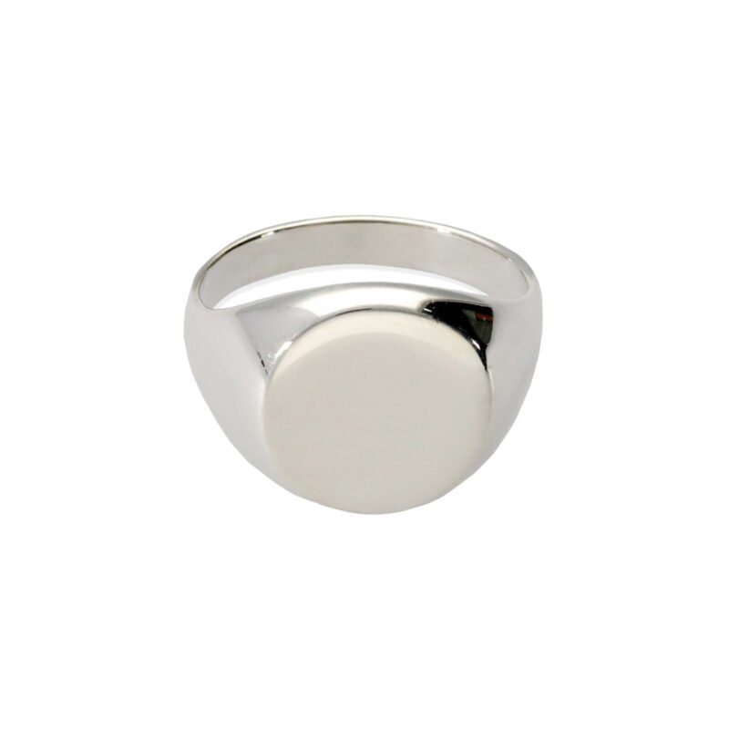Anillo hombre de plata de ley 925 para hombre tipo sello liso circular 14,5mm.
