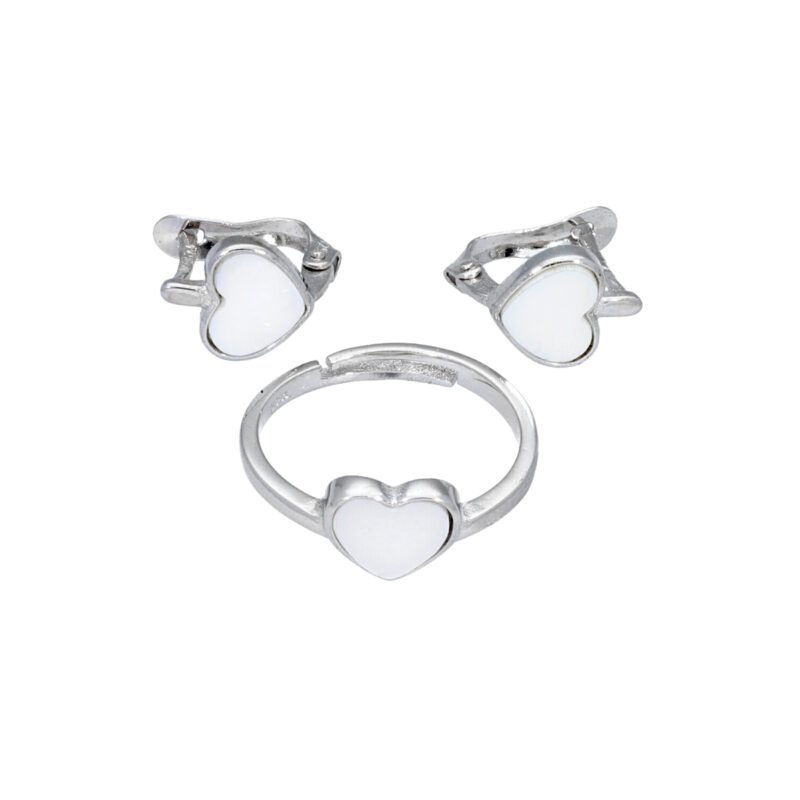 Conjunto corazón nácar