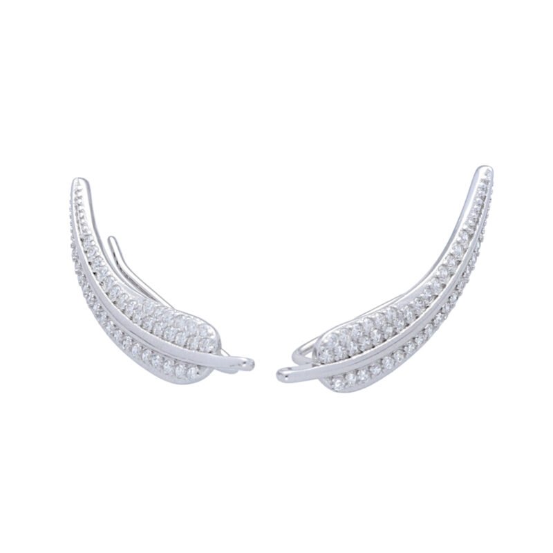 Pendientes trepador circonita hoja