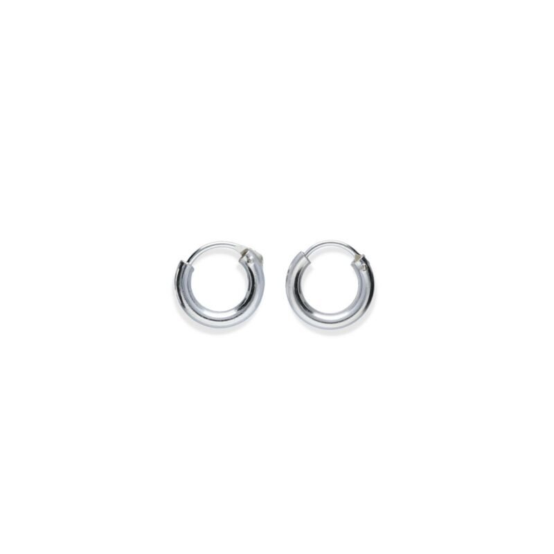 Pendientes plata de ley 925 aro liso de 2,5x12mm con cierre africano.