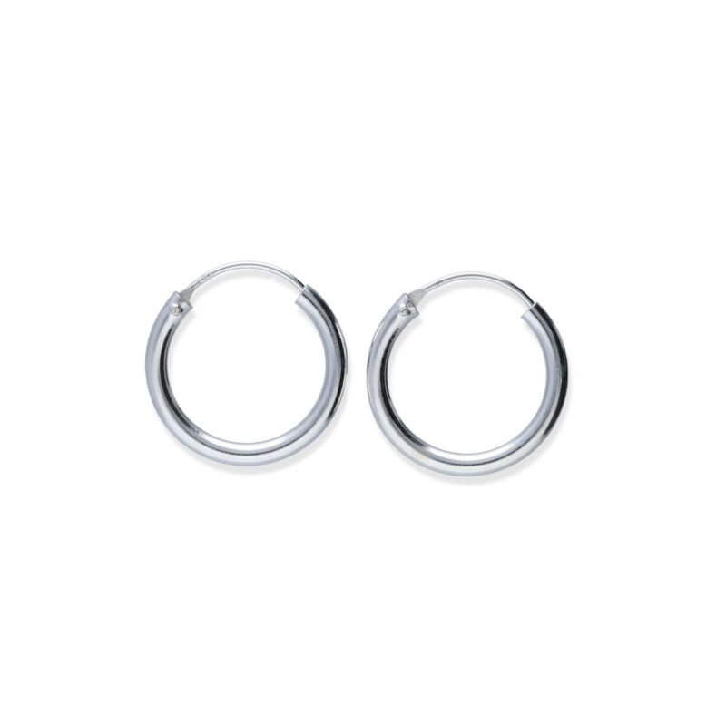 Pendientes plata de ley 925 aro liso de 2,5x20mm con cierre africano.