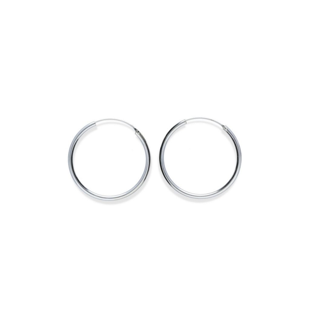 Pendientes plata de ley 925 aro liso de 2.5x40mm con cierre africano.
