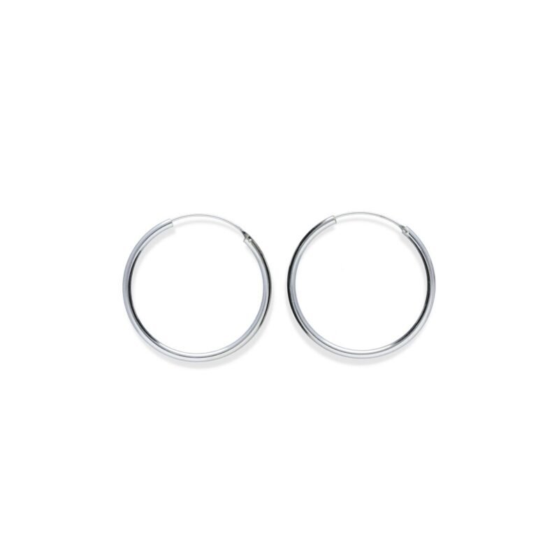 Pendientes plata de ley 925 aro liso de 2.5x40mm con cierre africano.
