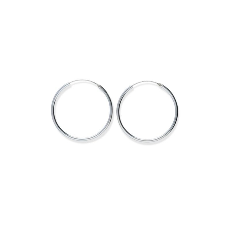 Pendientes plata de ley 925 aro liso 2x40mm con cierre africano.