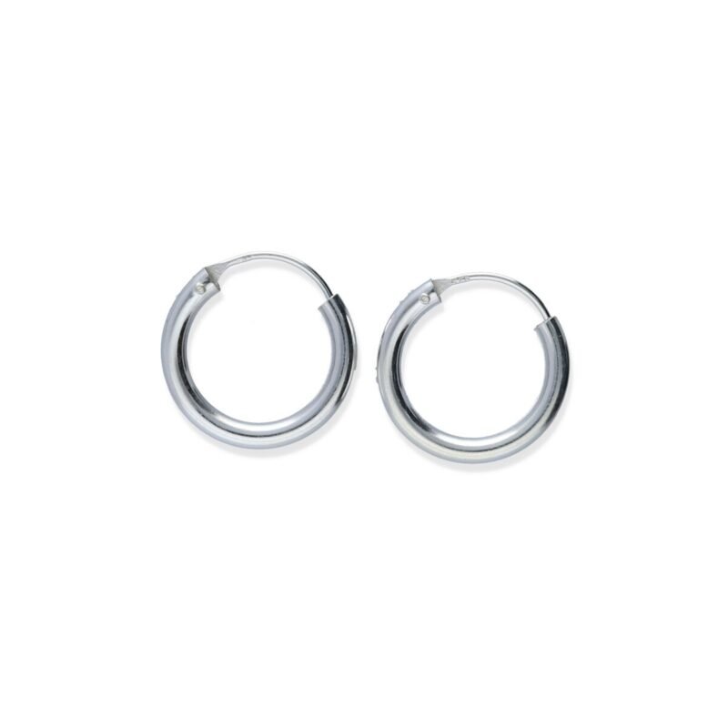Pendientes plata de ley 925 aro liso de 3x20mm con cierre africano.