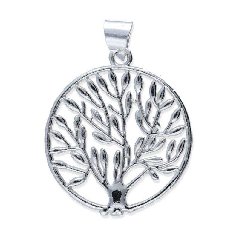 Colgante plata de ley 925 lisa árbol de la vida de 35,5mm.