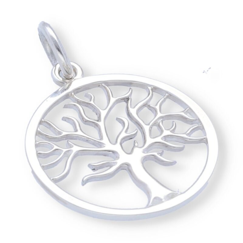 Colgante plata de ley 925 lisa con árbol de la vida de 21mm.