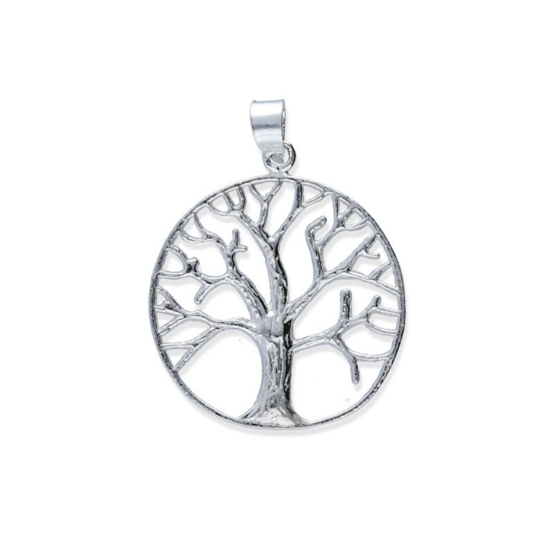 Colgante plata de ley 925 lisa árbol de la vida de 28mm.