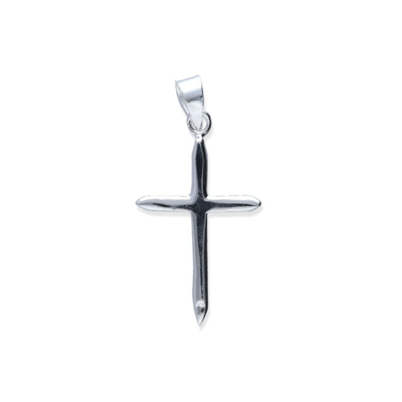 Colgante plata de ley 925 lisa cruz de 18x31mm y 4,5mm de grosor.