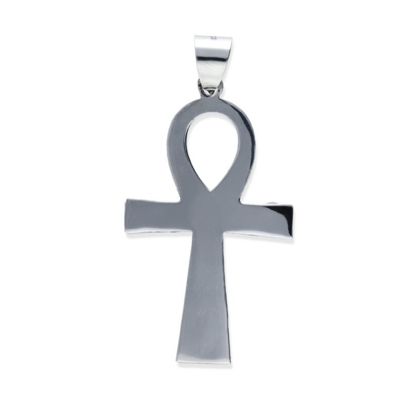 Colgante plata de ley 925 lisa cruz egipcia de 28,5x49mm.