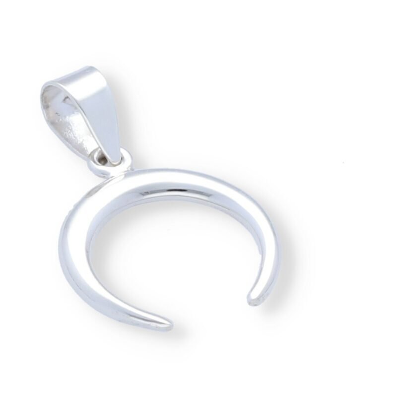 Colgante de plata de ley 925 lisa luna invertida o moonset de 15mm.