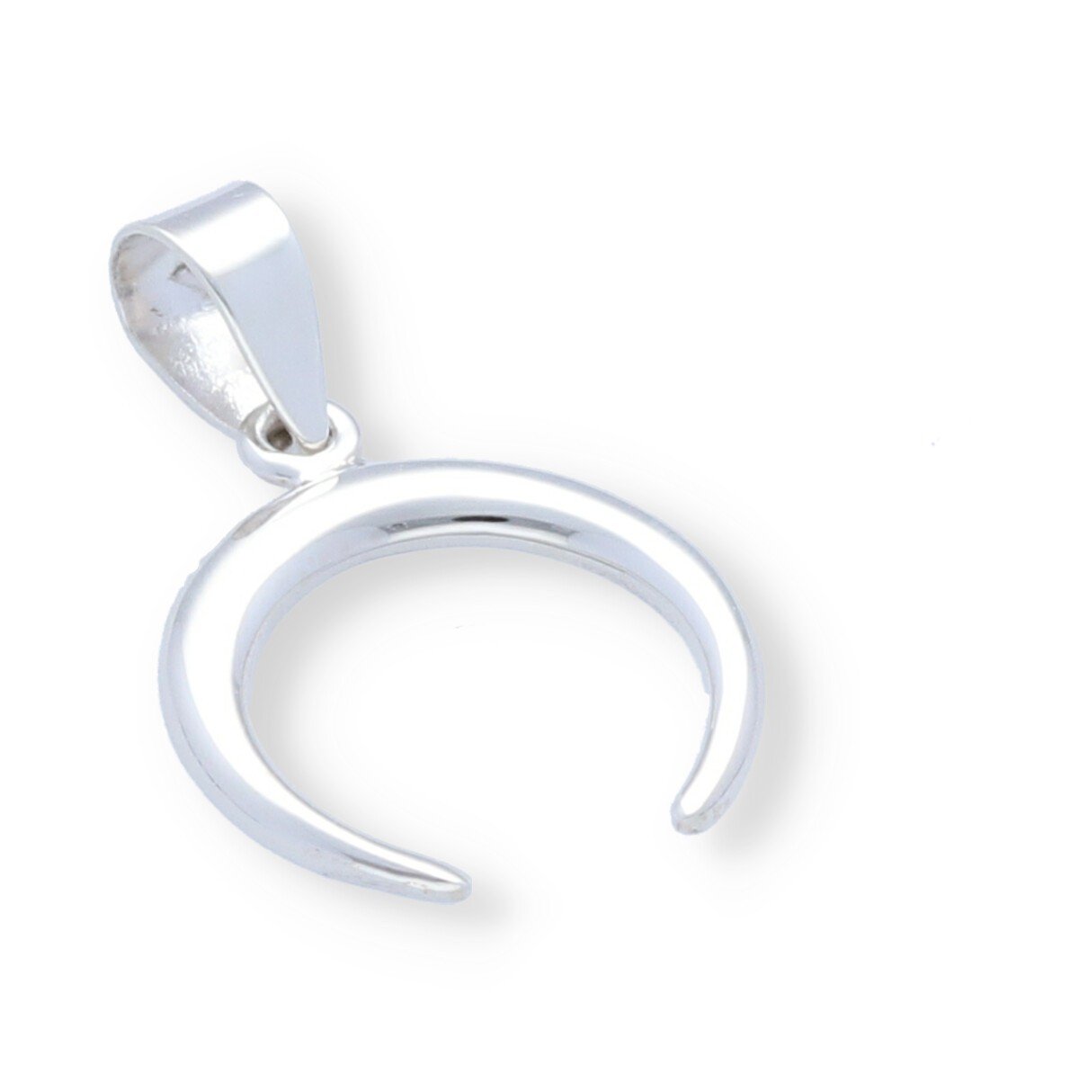 Colgante con moonset o luna invertida Colgante de plata de ley 925 lisa luna invertida o moonset de 15mm.