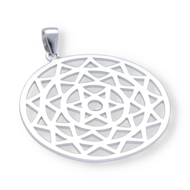 Colgante plata de ley 925 mandala con estrella de David de 29mm.