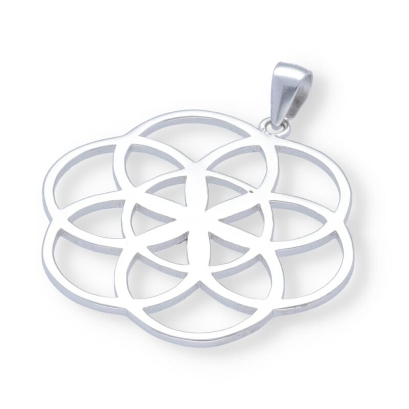 Colgante plata de ley 925 mandala con flor de la vida de 29mm.