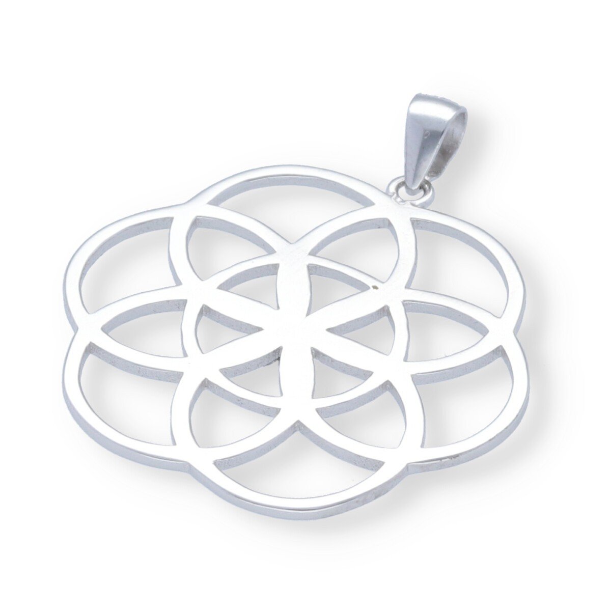 Colgante mandala con flor de la vida Colgante plata de ley 925 mandala con flor de la vida de 29mm.