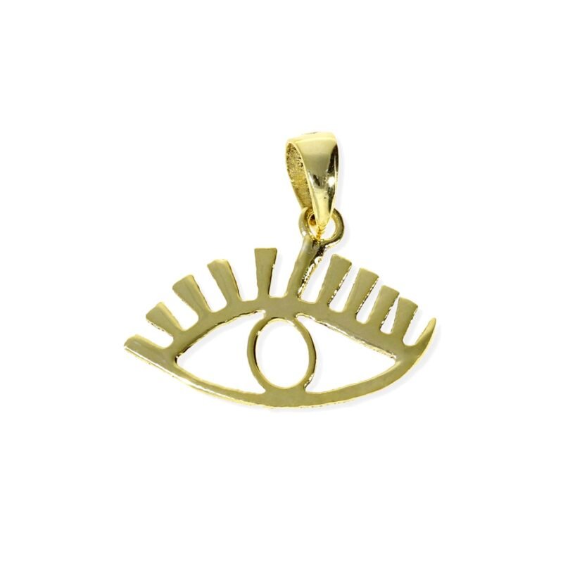 Colgante de plata de ley 925 con baño de oro de 18 quilates con ojo de 14x20mm.