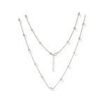 Collar de plata de ley 925 con circonitas de 4mm de 85cm de largo con cierre reasa.