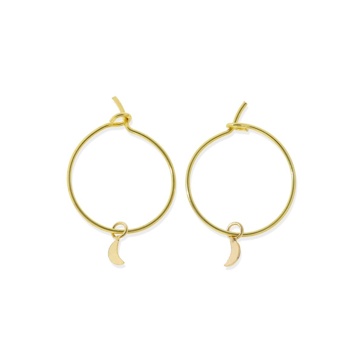 Pendientes aro con luna dorados Aros