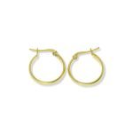 Pendientes de plata de ley 925 con baño de oro de 18 quilates con aro liso plano de 4x19,5mm.
