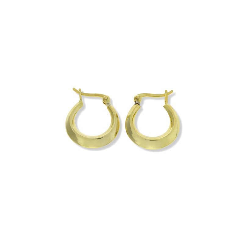 Pendientes de plata de ley 925 con baño de oro de 18 quilates con aro liso rombo de 3x16mm.