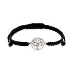 Pulsera de macramé con entrepieza de plata de ley 925 del árbol de la vida 13,5mm.