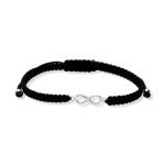 Pulsera de macramé con entrepieza de plata de ley 925 de infinito 5,2x18mm.
