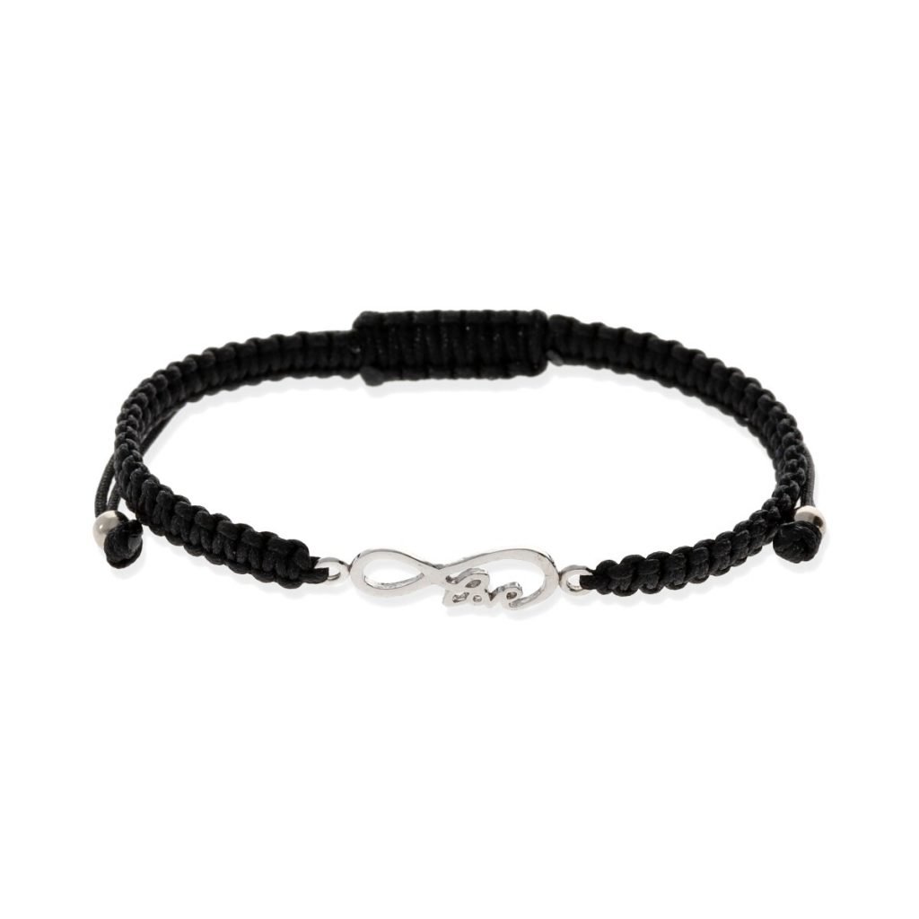 Pulsera de macramé con entrepieza de plata de ley 925 de Love infinito 6,2x24mm.