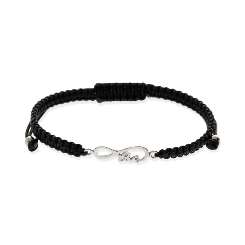 Pulsera de macramé con entrepieza de plata de ley 925 de Love infinito 6,2x24mm.