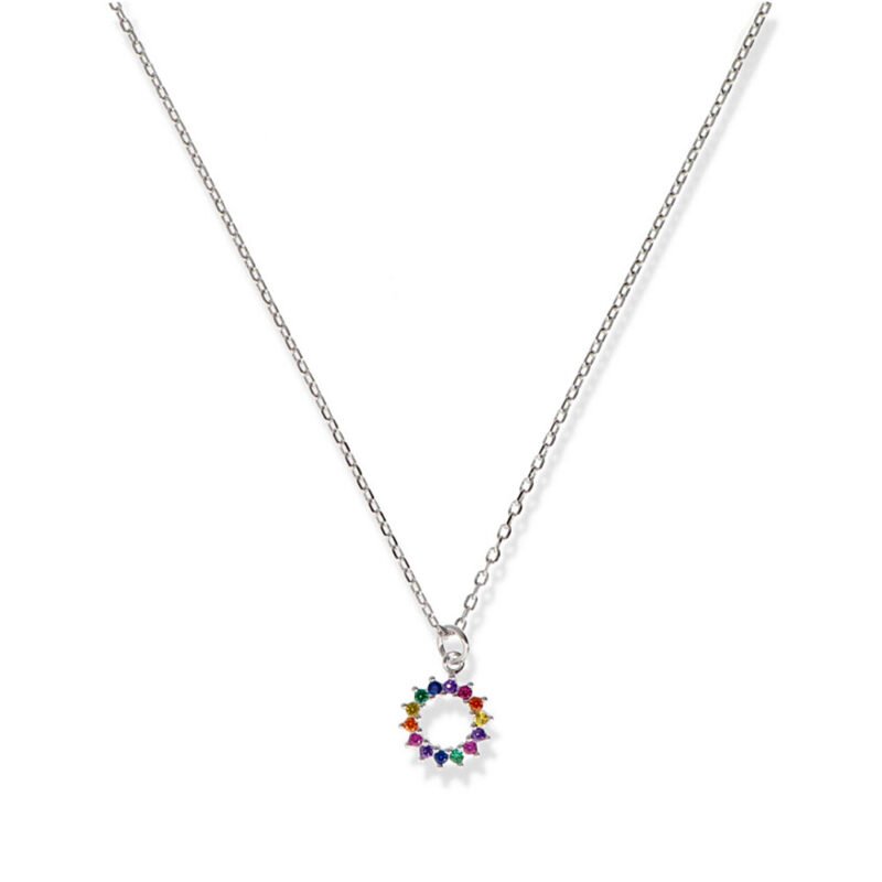 collar plata arcoíris