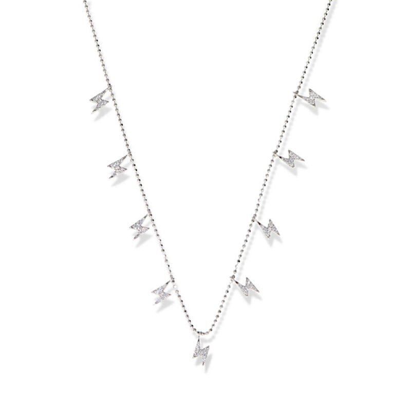 Gargantilla de plata de ley 925 con rayos de circonita